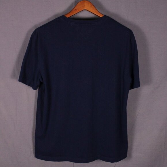 Tommy Hilfiger XL V-Neck T-Shirt Navy Blue Preppy Minimalist Casual Menswear Tee - Picture 2 of 10